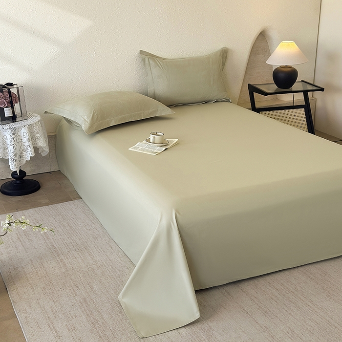 91家纺网 家纺一手货源 找家纺 宜家坊 2026新款全棉60S长绒棉立体厚织提花四件套及单品 焦野- 奶绿