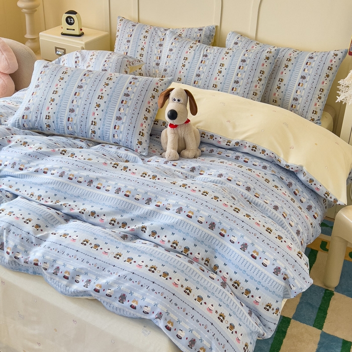 91家纺网 家纺一手货源 找家纺 金丝鸟家纺 2026新款全棉纯棉斜纹特价款四件套 喵小姐的家