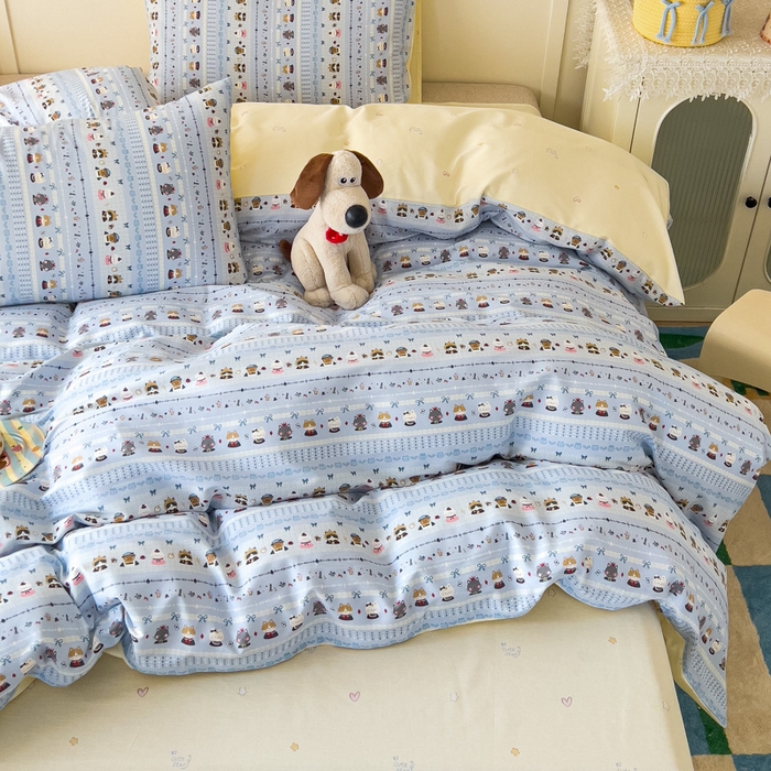 91家纺网 家纺一手货源 找家纺 金丝鸟家纺 2026新款全棉纯棉斜纹特价款四件套 喵小姐的家