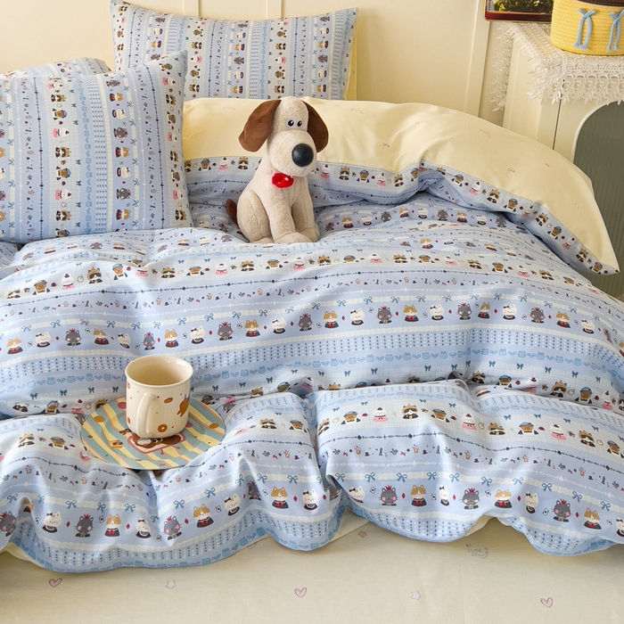 91家纺网 家纺一手货源 找家纺 金丝鸟家纺 2026新款全棉纯棉斜纹特价款四件套 喵小姐的家