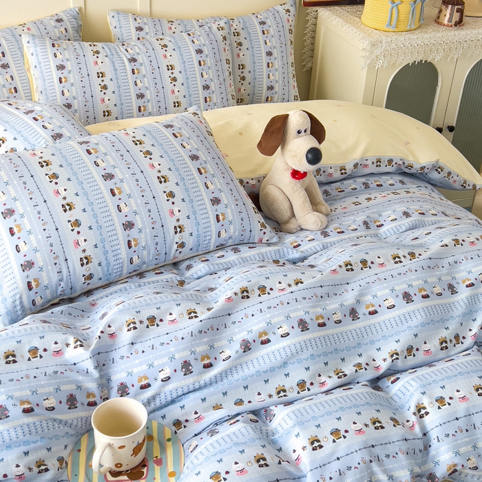 91家纺网 家纺一手货源 找家纺 金丝鸟家纺 2026新款全棉纯棉斜纹特价款四件套 喵小姐的家