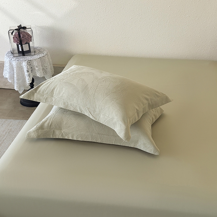 91家纺网 家纺一手货源 找家纺 宜家坊 2026新款全棉60S长绒棉立体厚织提花四件套及单品 焦野- 奶绿