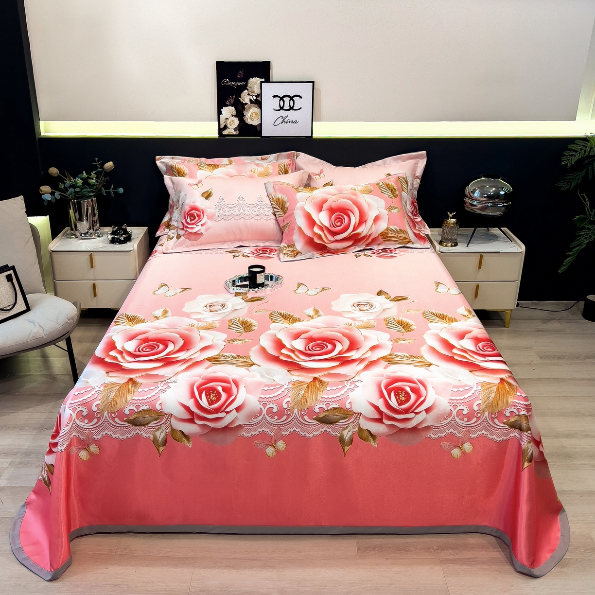 许林 2026新款冰丝凉席床单款凉席三件套 四季与你