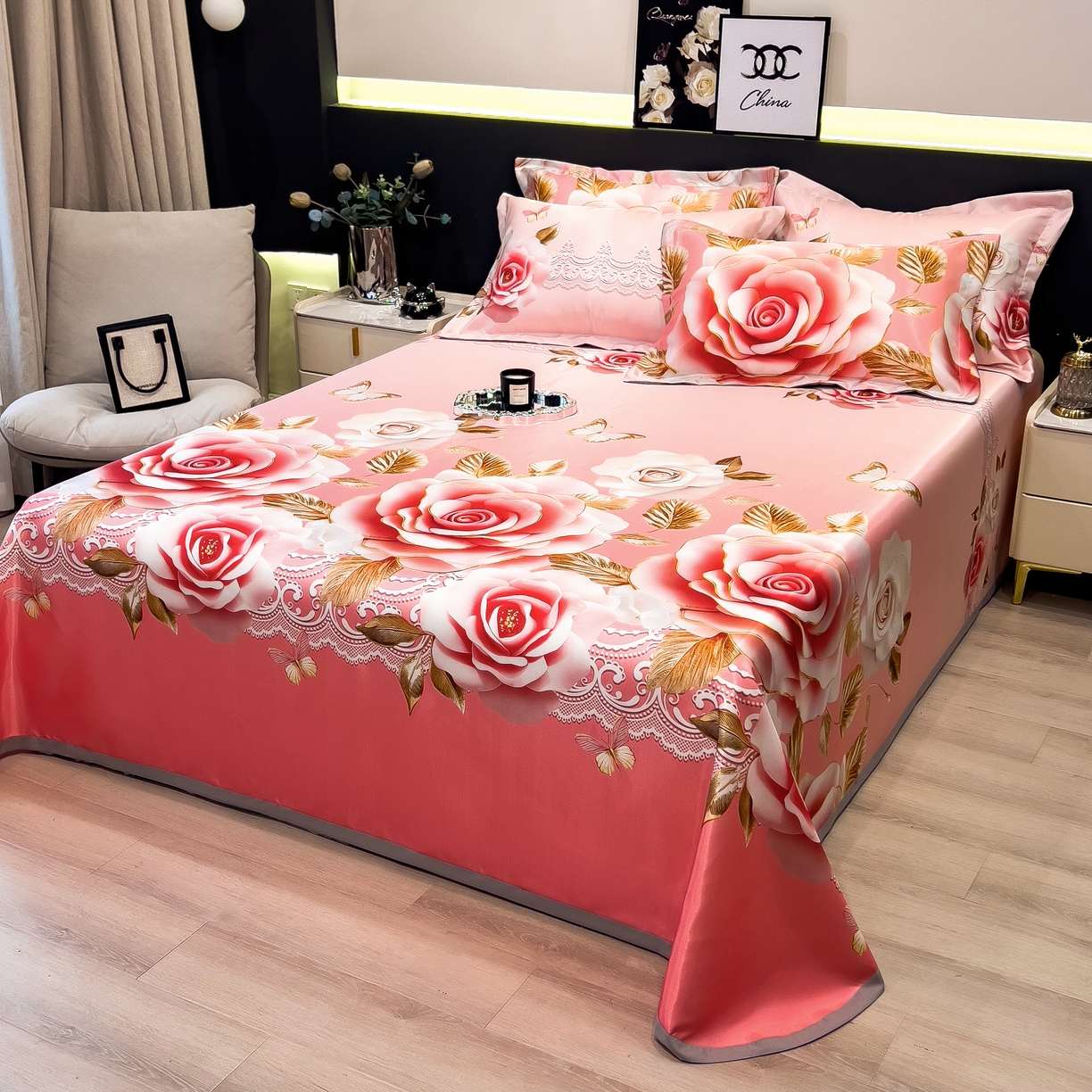 91家纺网 家纺一手货源 找家纺 许林 2026新款冰丝凉席床单款凉席三件套 四季与你