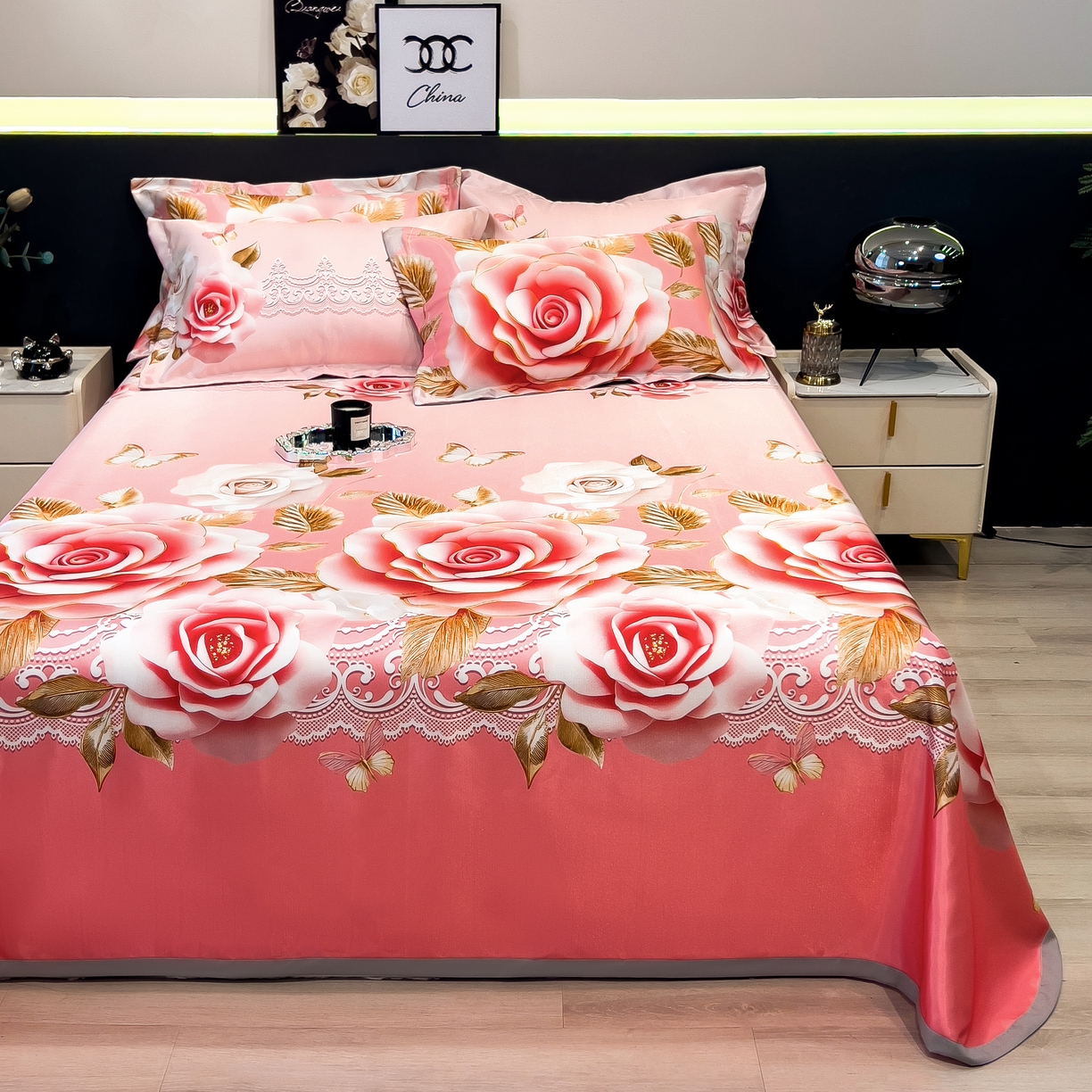 91家纺网 家纺一手货源 找家纺 许林 2026新款冰丝凉席床单款凉席三件套 四季与你