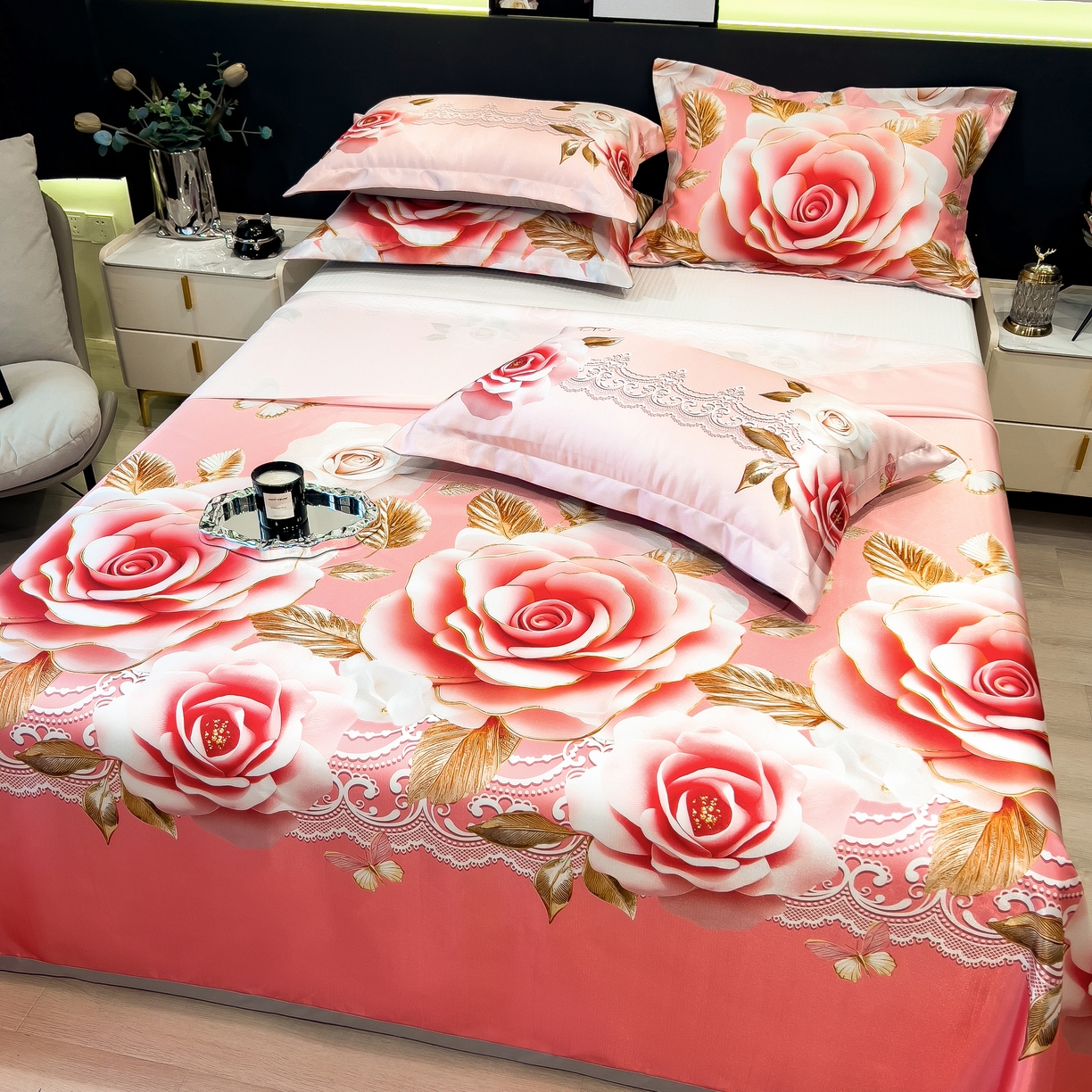 91家纺网 家纺一手货源 找家纺 许林 2026新款冰丝凉席床单款凉席三件套 四季与你