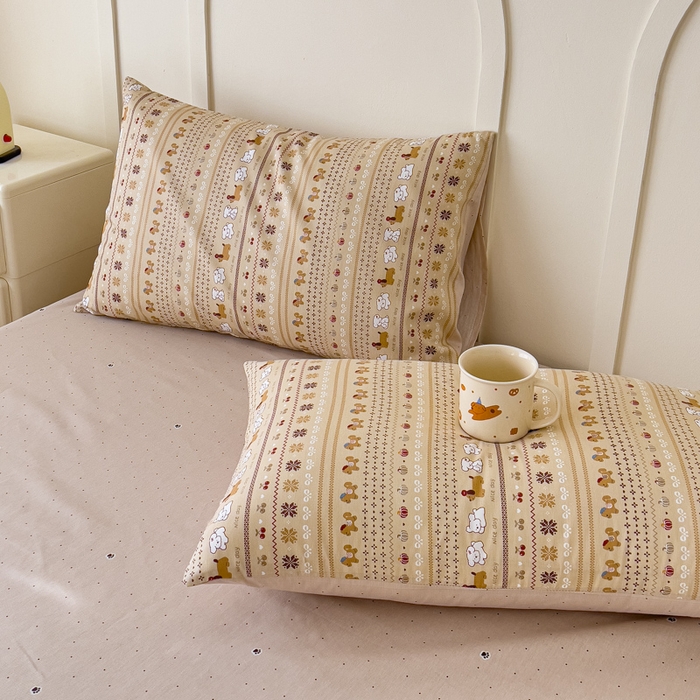 91家纺网 家纺一手货源 找家纺 金丝鸟家纺 2026新款全棉纯棉斜纹特价款四件套 南瓜小柴