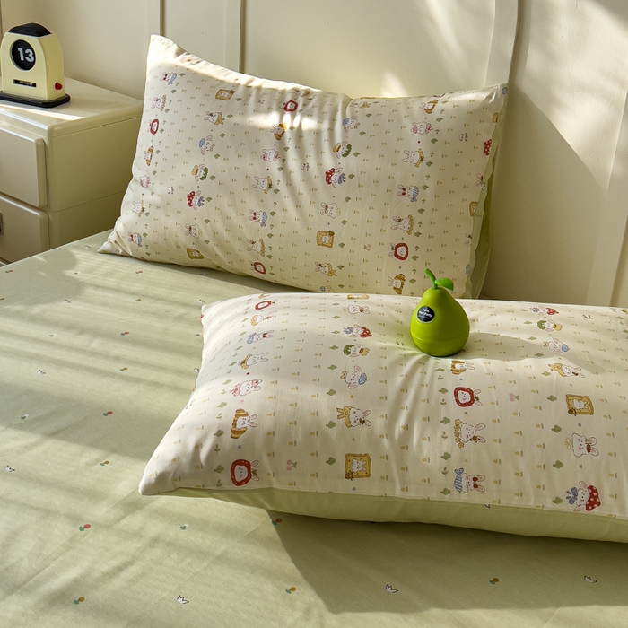 91家纺网 家纺一手货源 找家纺 金丝鸟家纺 2026新款全棉纯棉斜纹特价款四件套 欧包小奶兔