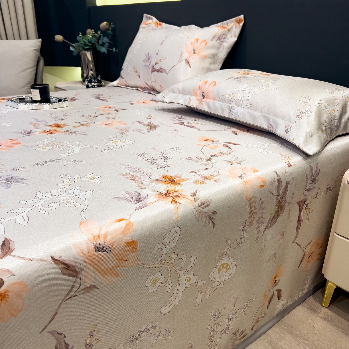 91家纺网 家纺一手货源 找家纺 许林 2026新款冰丝凉席床单款凉席三件套 夏简