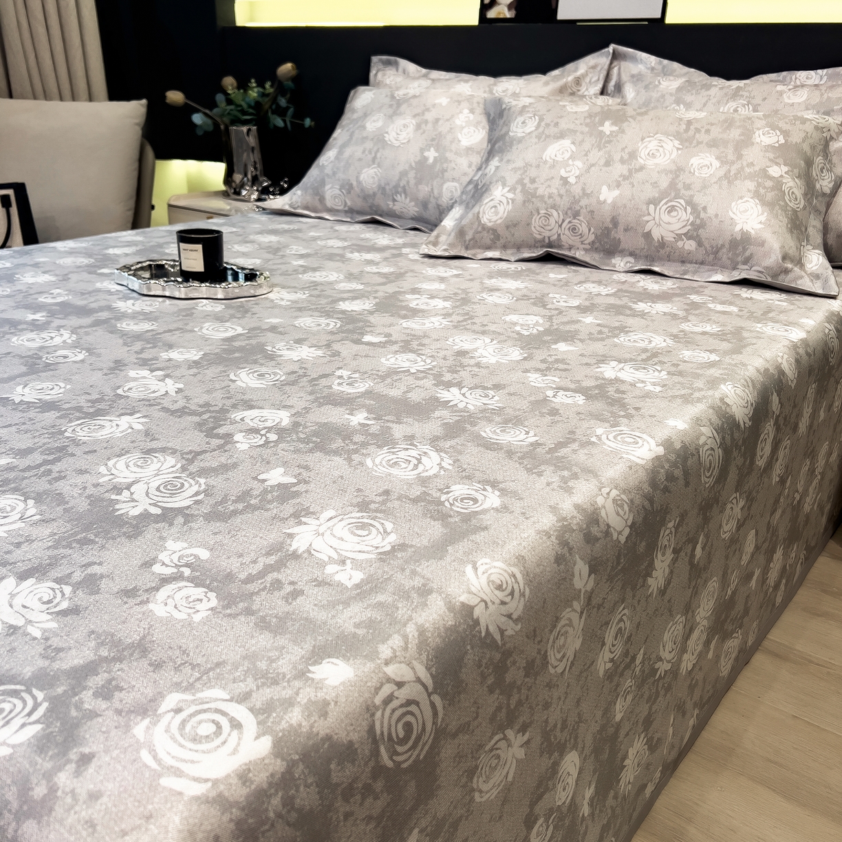 91家纺网 家纺一手货源 找家纺 许林 2026新款冰丝凉席床单款凉席三件套 予光