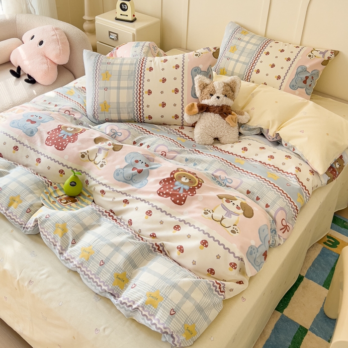 91家纺网 家纺一手货源 找家纺 金丝鸟家纺 2026新款全棉纯棉斜纹特价款四件套 围巾季节