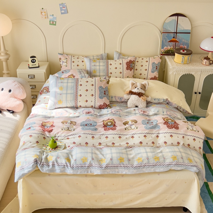 91家纺网 家纺一手货源 找家纺 金丝鸟家纺 2026新款全棉纯棉斜纹特价款四件套 围巾季节