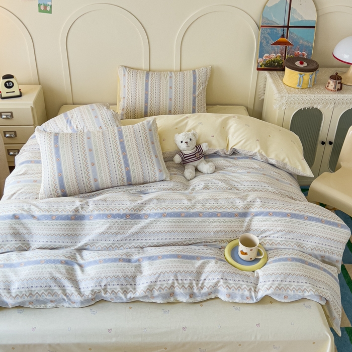 金丝鸟家纺 2026新款全棉纯棉斜纹特价款四件套 云织熊熊