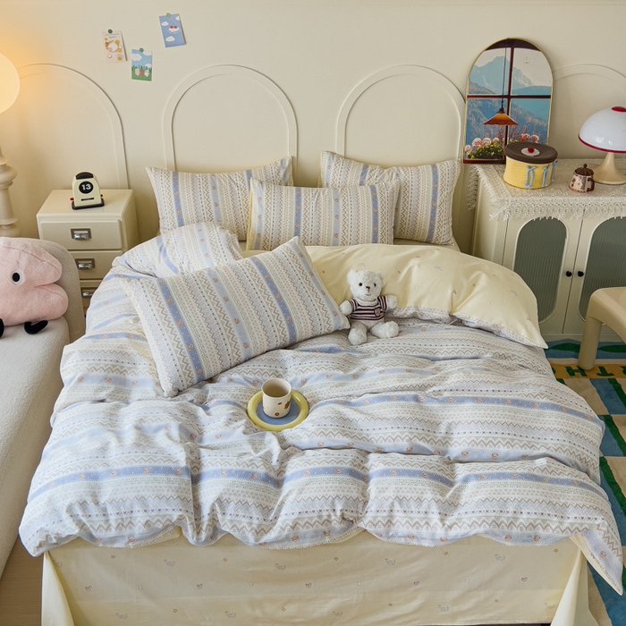 91家纺网 家纺一手货源 找家纺 金丝鸟家纺 2026新款全棉纯棉斜纹特价款四件套 云织熊熊