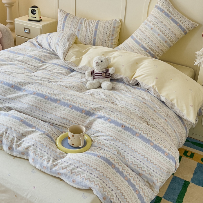 91家纺网 家纺一手货源 找家纺 金丝鸟家纺 2026新款全棉纯棉斜纹特价款四件套 云织熊熊