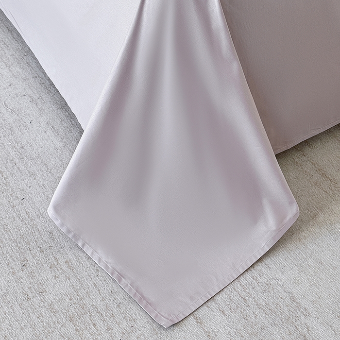 91家纺网 家纺一手货源 找家纺 宜家坊 2026新款全棉60S长绒棉立体厚织提花单床单 淡雅紫