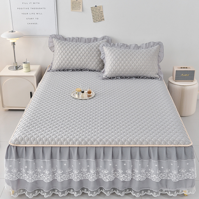 91家纺网 家纺一手货源 找家纺 （总）畅畅家纺 2026新夏季款凉感丝乳胶床裙凉席两件套三件套唯美系列