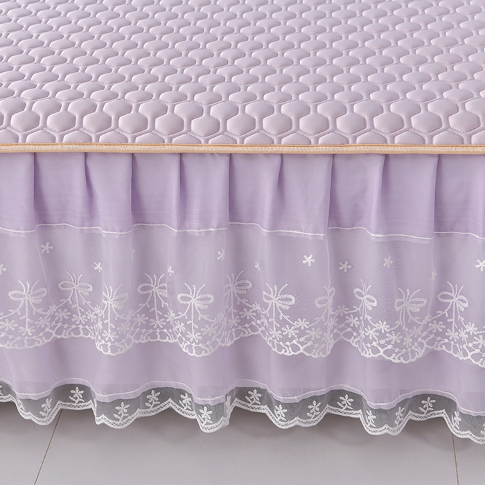 91家纺网 家纺一手货源 找家纺 畅畅家纺 2026新夏季款凉感丝乳胶床裙凉席两件套三件套唯美系列 唯美-云紫