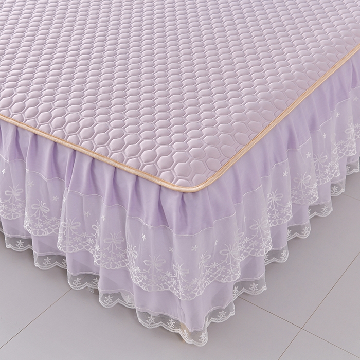 91家纺网 家纺一手货源 找家纺 畅畅家纺 2026新夏季款凉感丝乳胶床裙凉席两件套三件套唯美系列 唯美-云紫