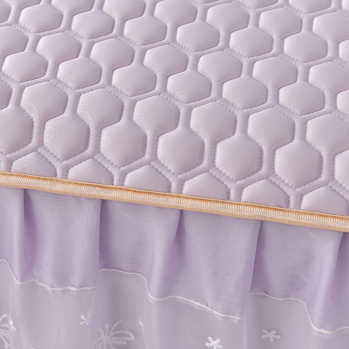 91家纺网 家纺一手货源 找家纺 畅畅家纺 2026新夏季款凉感丝乳胶床裙凉席两件套三件套唯美系列 唯美-云紫