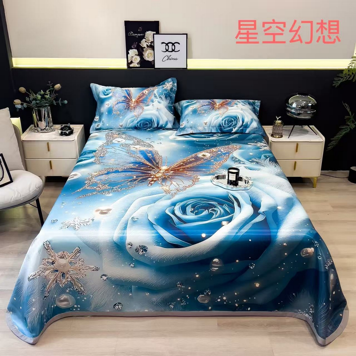 91家纺网 家纺一手货源 找家纺 （总）许林家纺 2026爆款数码印花大版高克重冰丝凉席