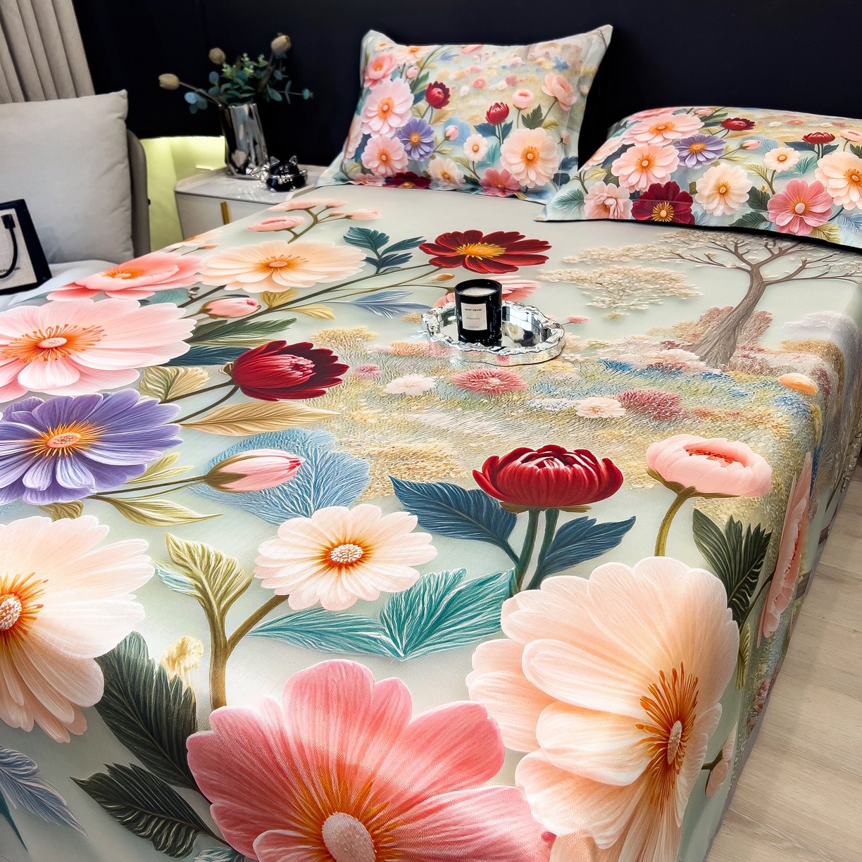 91家纺网 家纺一手货源 找家纺 （总）许林家纺 2026爆款数码印花大版高克重冰丝凉席