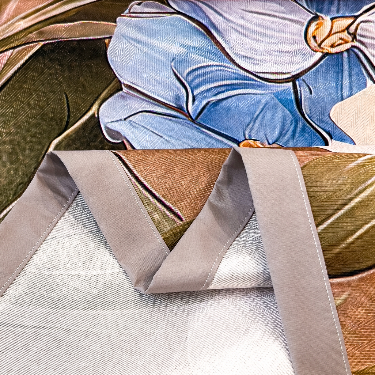 91家纺网 家纺一手货源 找家纺 许林家纺 2026爆款数码印花大版高克重冰丝凉席 花楹