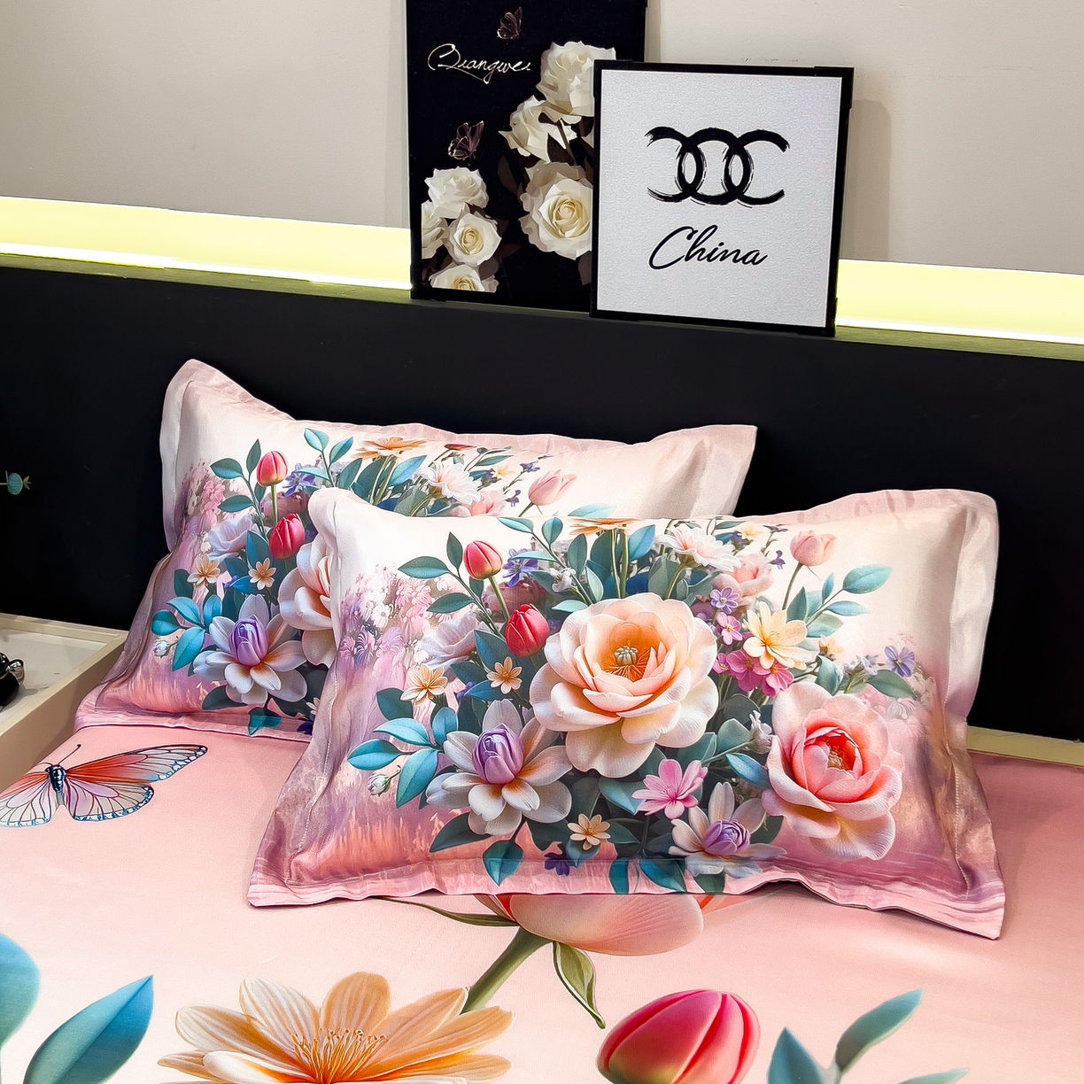 91家纺网 家纺一手货源 找家纺 许林家纺 2026爆款数码印花大版高克重冰丝凉席 曼陀罗