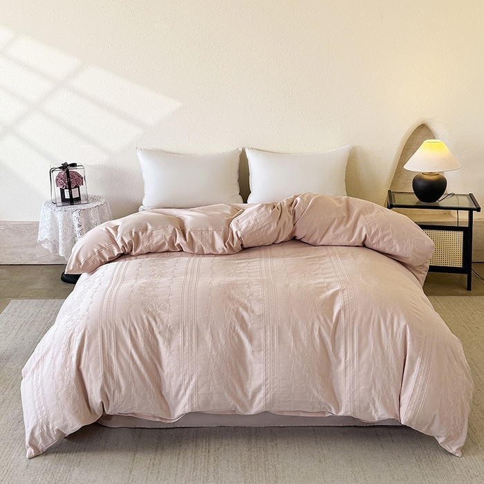 91家纺网 家纺一手货源 找家纺 （总）宜家坊 2026新款全棉60S长绒棉立体厚织提花单被套