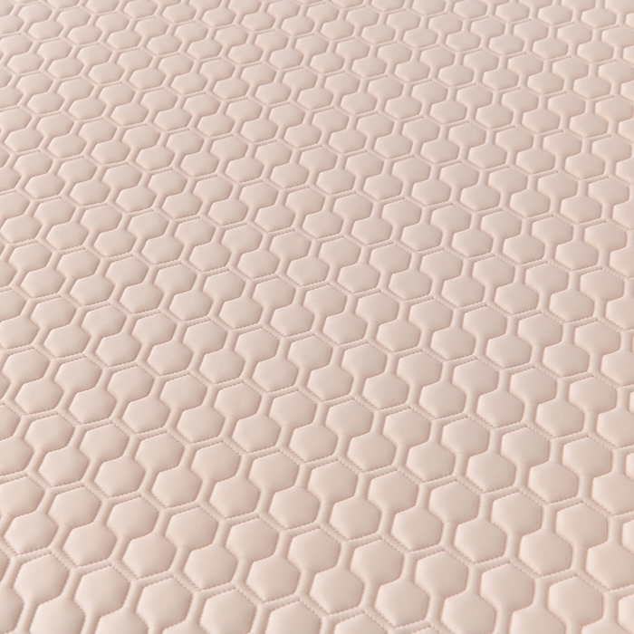 91家纺网 家纺一手货源 找家纺 畅畅家纺 2026新款凉感丝纯色双层边乳胶床裙凉席两件套三件套足球花系列 足球花-香妃粉