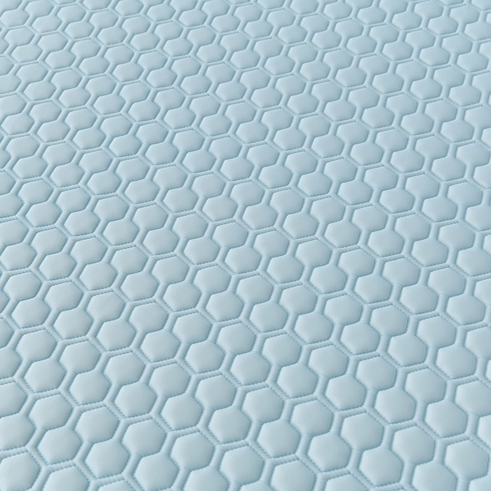 91家纺网 家纺一手货源 找家纺 畅畅家纺 2026新款凉感丝纯色双层边乳胶床裙凉席两件套三件套足球花系列 足球花-天蓝