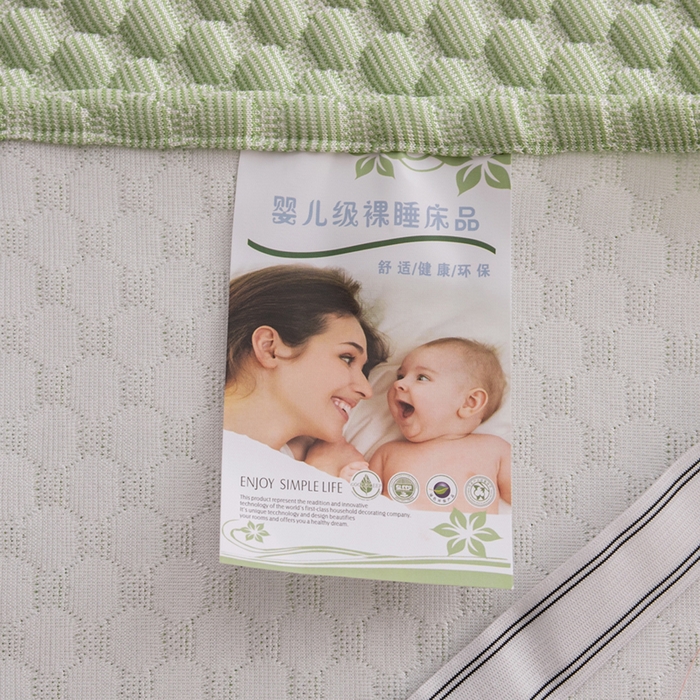 91家纺网 家纺一手货源 找家纺 优姿家纺 2025新款500克冰豆豆床裙凉席三件套 青草绿