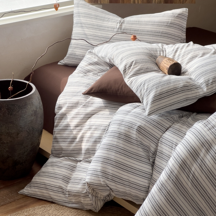 91家纺网 家纺一手货源 找家纺 （总）对白 2026春夏新款专版全棉纯棉色织水洗棉四件套-极繁主义系列