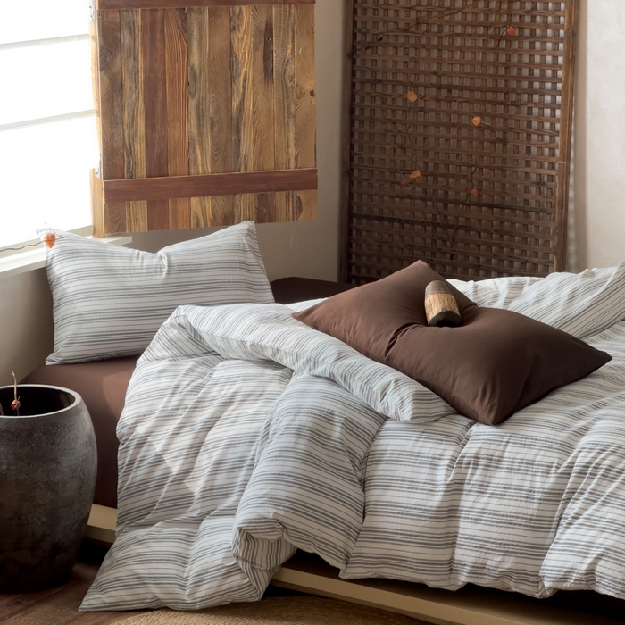 91家纺网 家纺一手货源 找家纺 （总）对白 2026春夏新款专版全棉纯棉色织水洗棉四件套-极繁主义系列