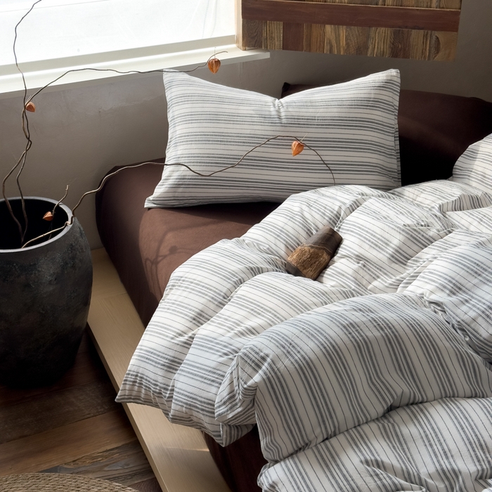 91家纺网 家纺一手货源 找家纺 （总）对白 2026新款A类棉麻文艺风人字纹印花四件套