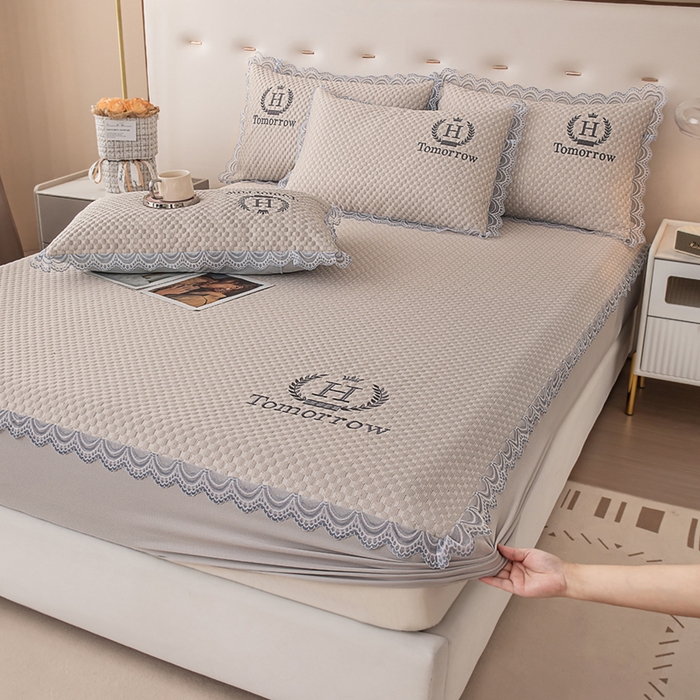 91家纺网 家纺一手货源 找家纺 （总）优姿家纺 2025新款500克豆豆席子凉席床笠款三件套