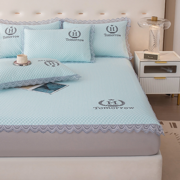 91家纺网 家纺一手货源 找家纺 （总）优姿家纺 2025新款500克豆豆席子凉席床笠款三件套