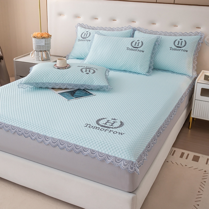 91家纺网 家纺一手货源 找家纺 （总）优姿家纺 2025新款500克豆豆席子凉席床笠款三件套