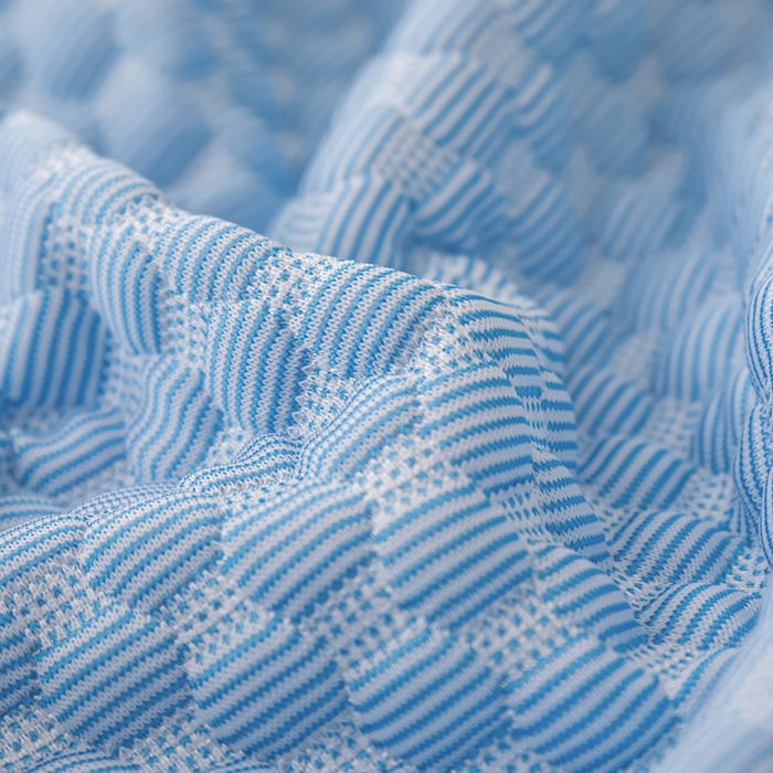 91家纺网 家纺一手货源 找家纺 优姿家纺 2025新款500克豆豆席子凉席床笠款三件套 天空蓝