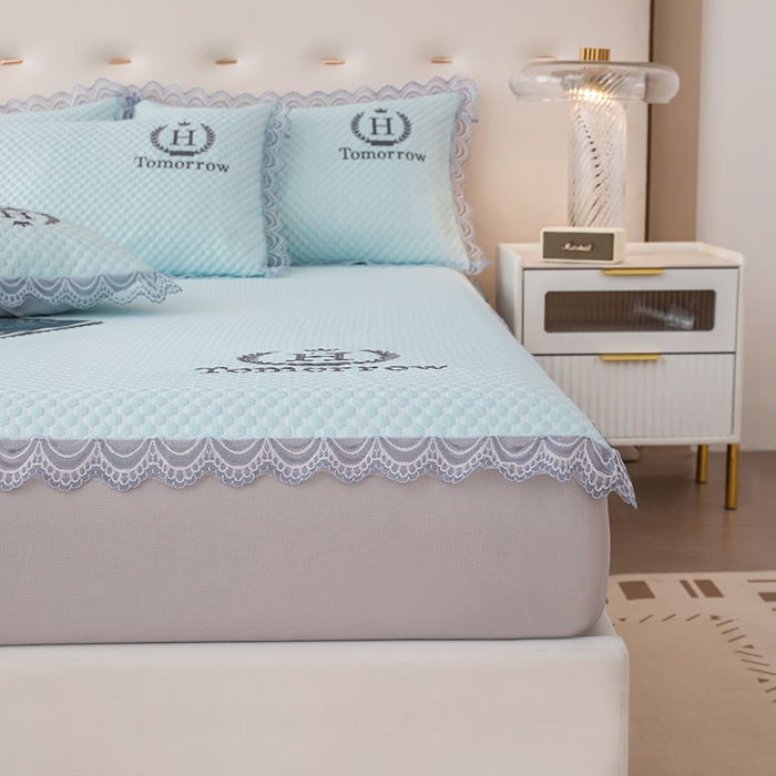 91家纺网 家纺一手货源 找家纺 （总）优姿家纺 2025新款500克豆豆席子凉席床笠款三件套