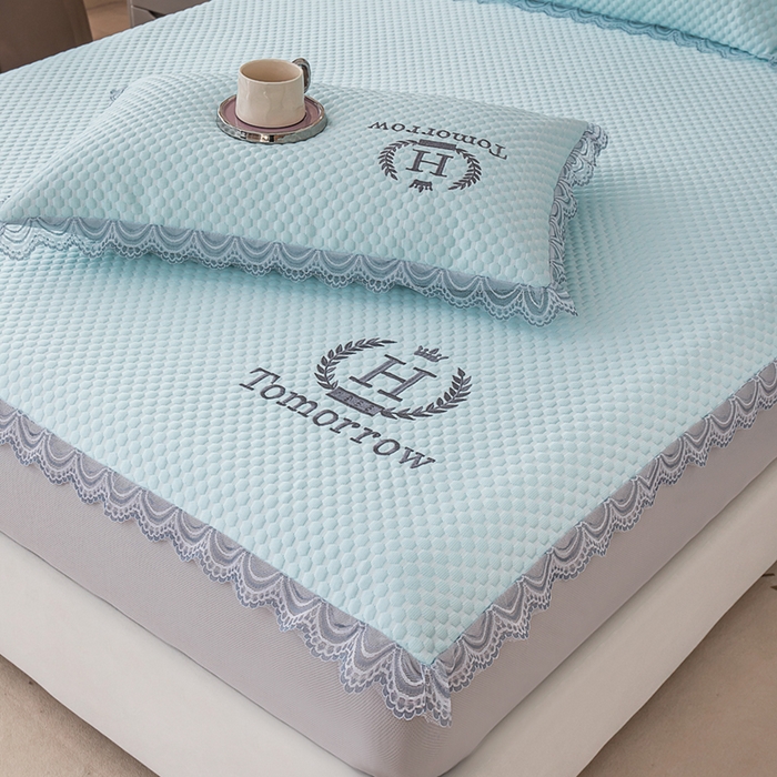 91家纺网 家纺一手货源 找家纺 （总）优姿家纺 2025新款500克豆豆席子凉席床笠款三件套