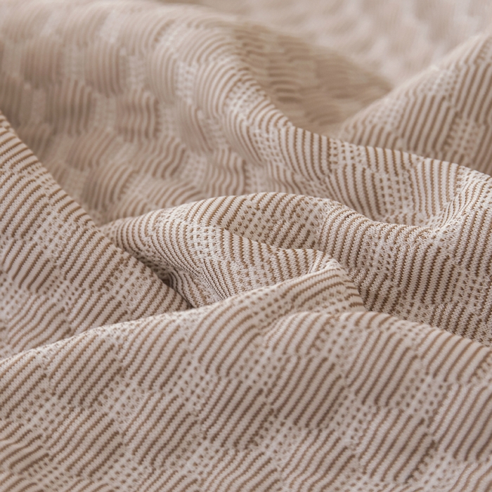 91家纺网 家纺一手货源 找家纺 优姿家纺 2025新款500克豆豆席子凉席床笠款三件套 奶油咖