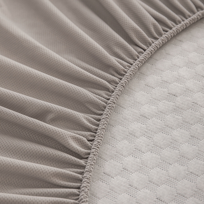 91家纺网 家纺一手货源 找家纺 优姿家纺 2025新款500克豆豆席子凉席床笠款三件套 高级灰