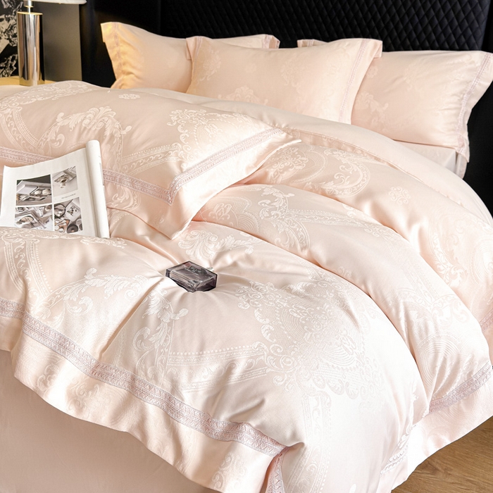 豪美鑫 2026新款亲肤棉提花四件套-奥莉维亚 奥莉维亚-玉粉