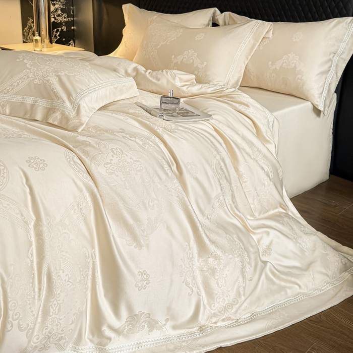 91家纺网 家纺一手货源 找家纺 豪美鑫 2026新款亲肤棉提花四件套-奥莉维亚 奥莉维亚-香槟