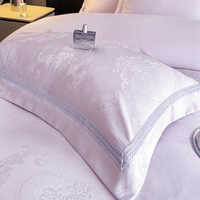 91家纺网 家纺一手货源 找家纺 豪美鑫 2026新款亲肤棉提花四件套-奥莉维亚 奥莉维亚-淡紫