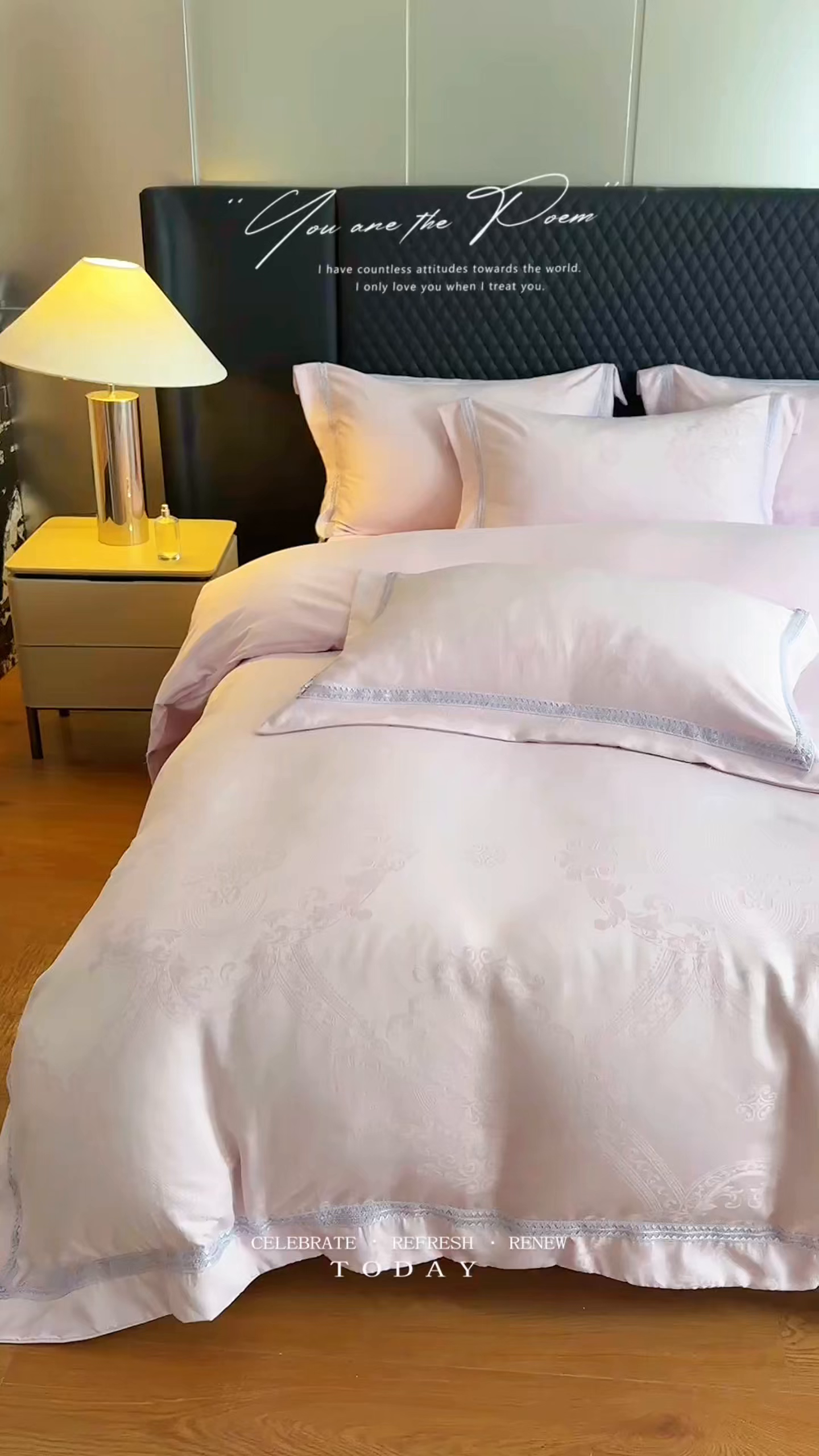 91家纺网 家纺一手货源 找家纺 豪美鑫 2026新款亲肤棉提花四件套-奥莉维亚 奥莉维亚-玉粉