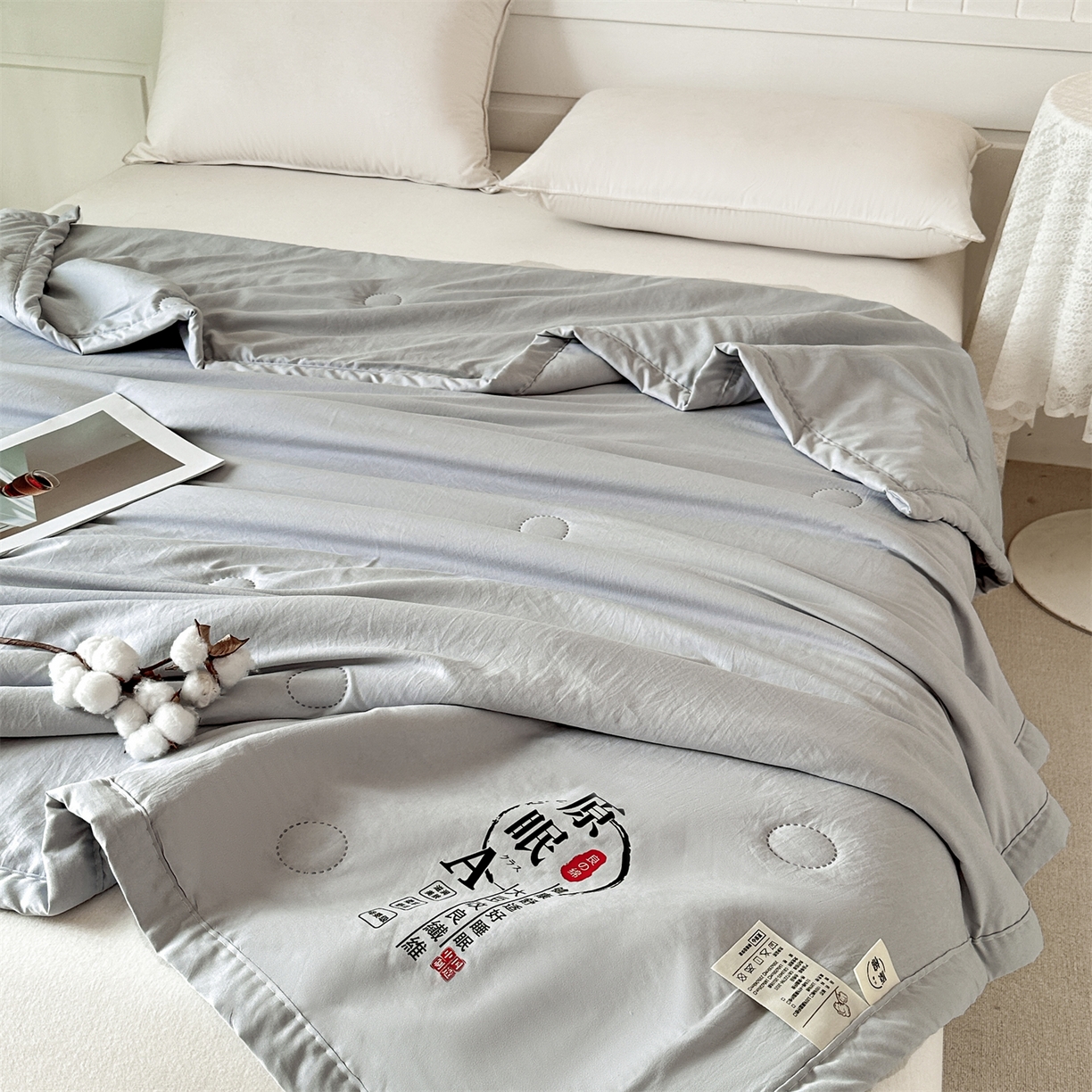 91家纺网 家纺一手货源 找家纺 （总）伊凡 2026新款纯色夏凉被空调被子薄盖毯被