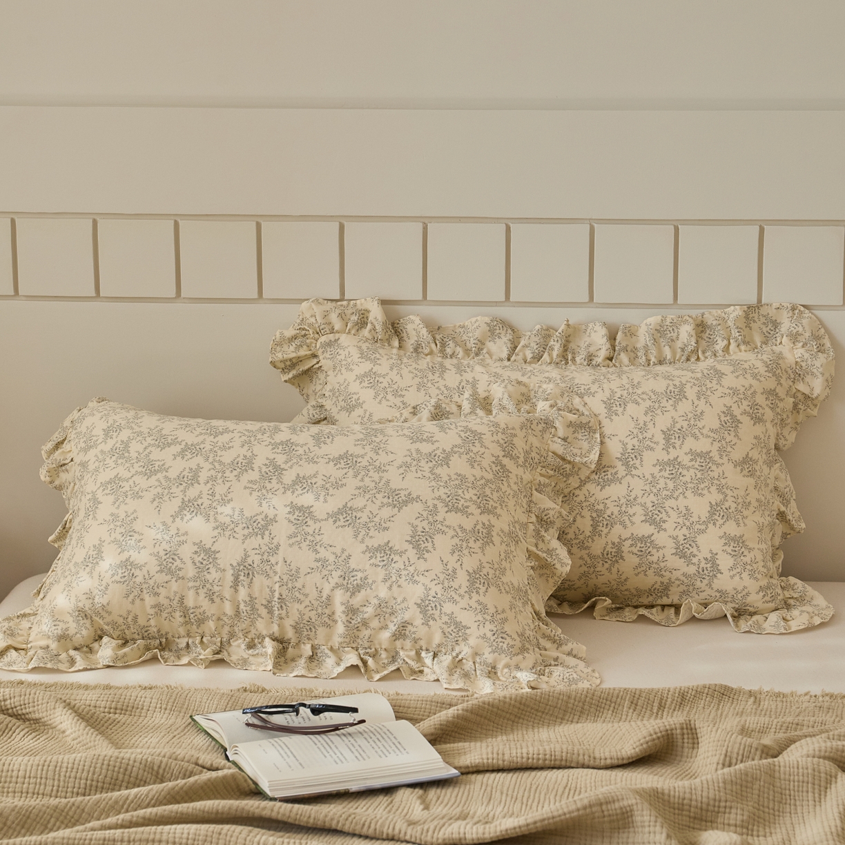 91家纺网 家纺一手货源 找家纺 （总）百寐 2026全棉双层纱A类纯棉纱布花边加大50*80枕套48*74/40*60枕芯保护套