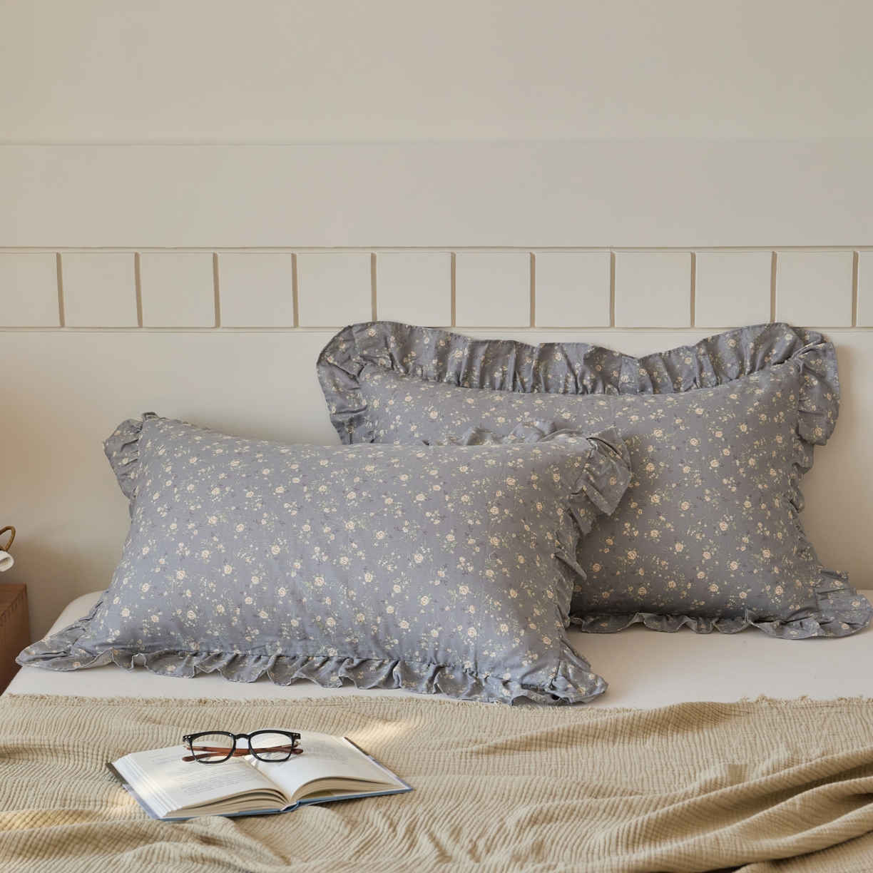 91家纺网 家纺一手货源 找家纺 （总）百寐 2026全棉双层纱A类纯棉纱布花边加大50*80枕套48*74/40*60枕芯保护套